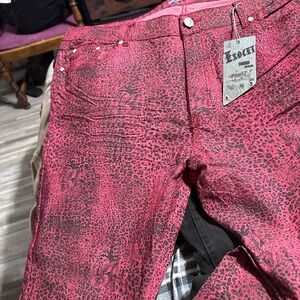 Ed Hardy Fuchsia Leopard Print Pants